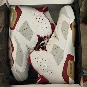 Air Jordan White and Red Sneakers